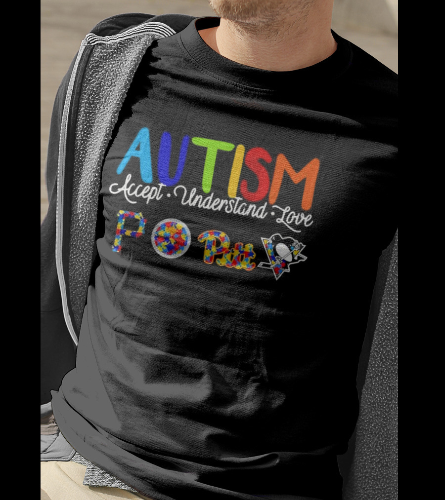 AUTISM Accept Understand Love Pittsburgh PO Pirates Sports T-Shirt