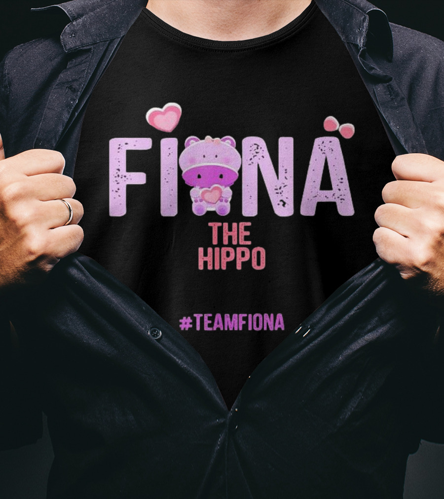 Fiona The Hippo Heart Pink #TeamFiona T-Shirt