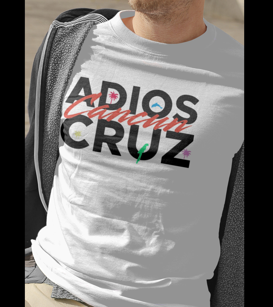 Adios Cancun Cruz Tropical Palms And Waves T-Shirt