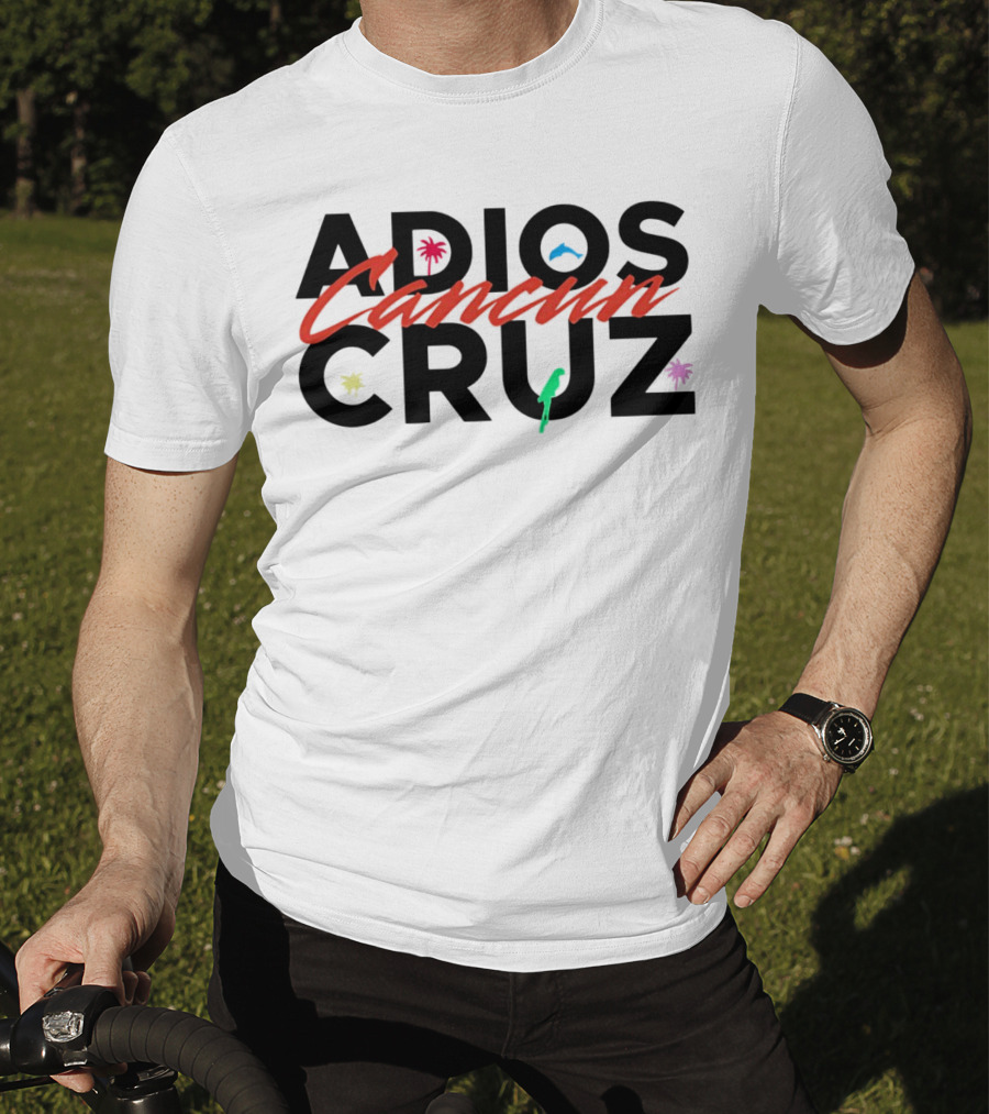 Adios Cancun Cruz Tropical Palms And Waves T-Shirt