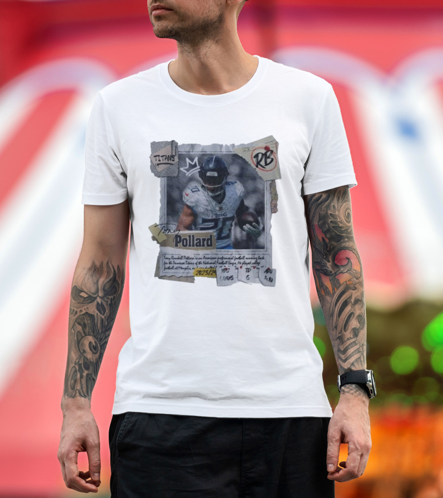 Tony Pollard Tennessee Titans RB 2023/24 YDS 1005 TD 6 AVG 4.0 T-Shirt