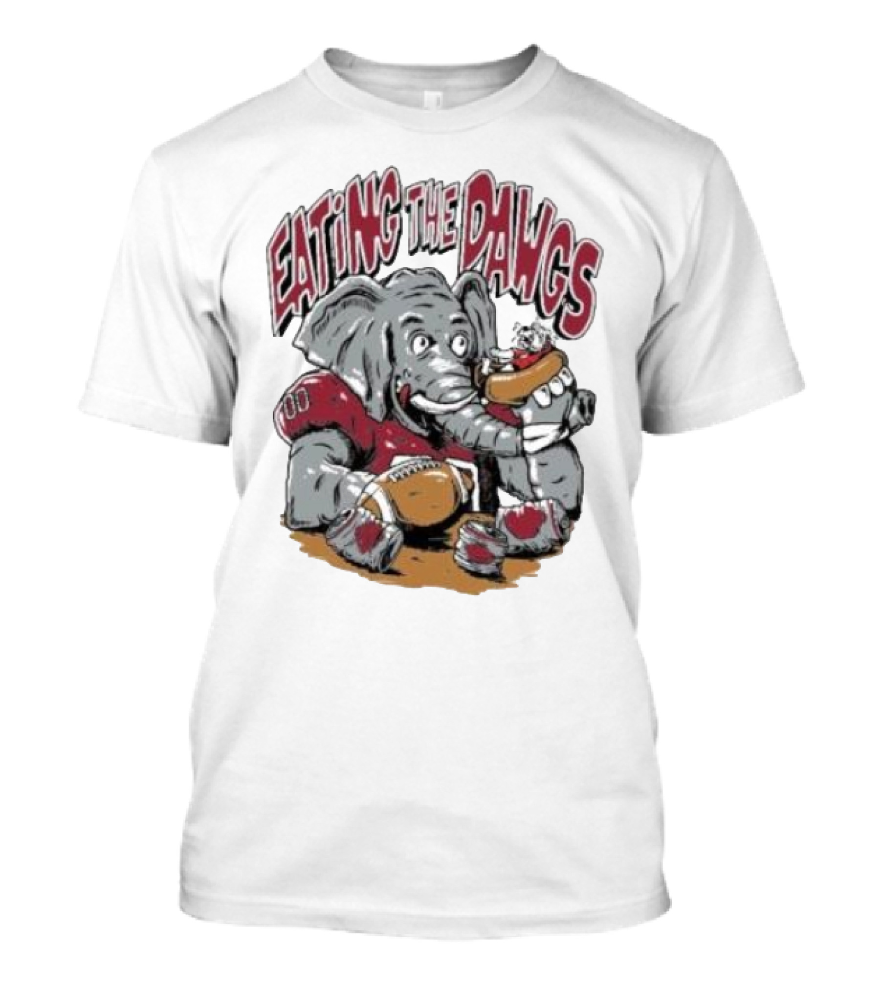 Alabama Crimson Tide Elephant Eating The Dawgs Football Rivalry T-Shirt