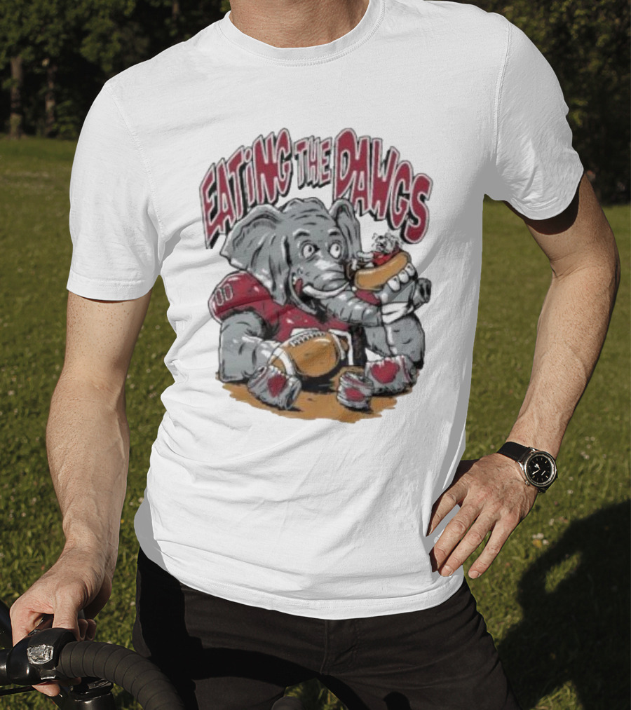 Alabama Crimson Tide Elephant Eating The Dawgs Football Rivalry T-Shirt