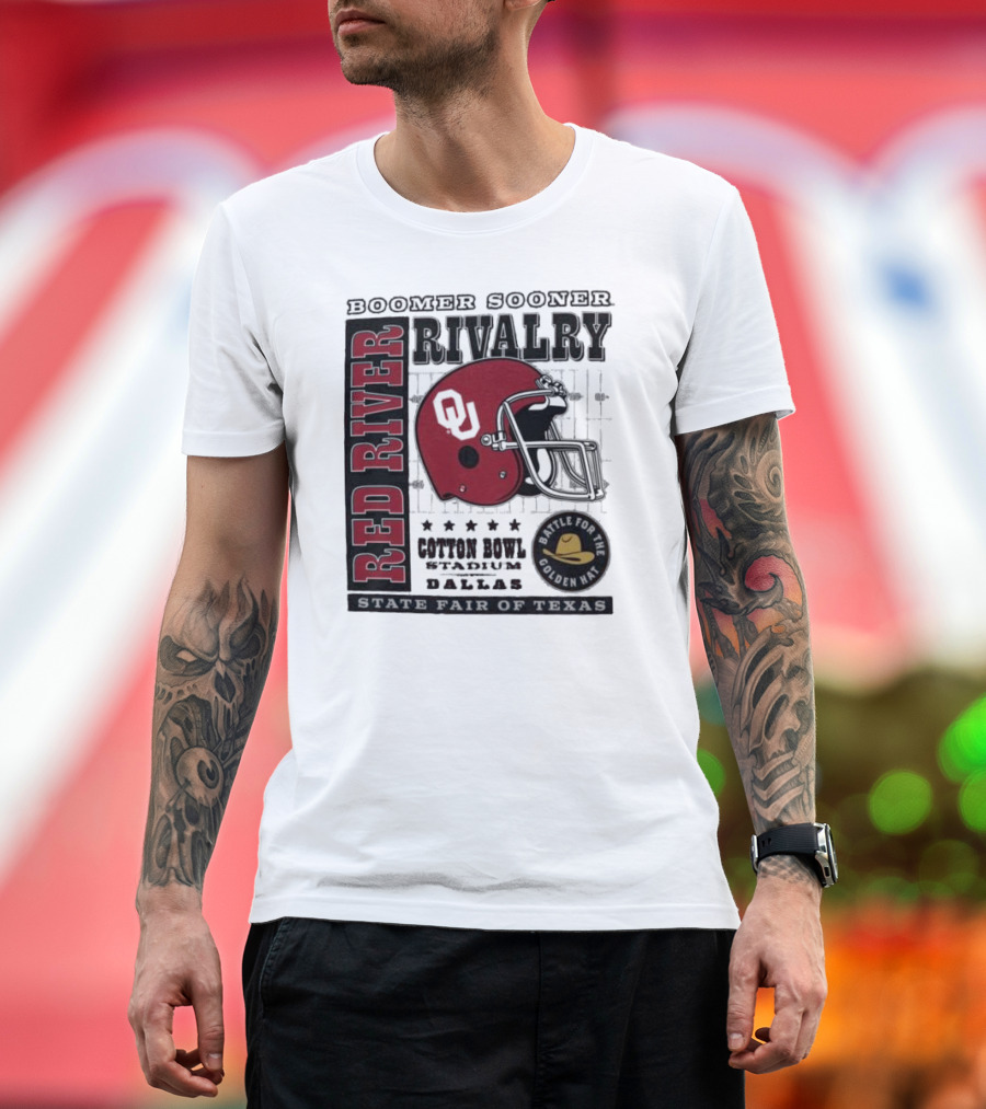 Boomer Sooner Red River Rivalry Cotton Bowl State Fair of Texas Battle for the Golden Hat T-Shirt