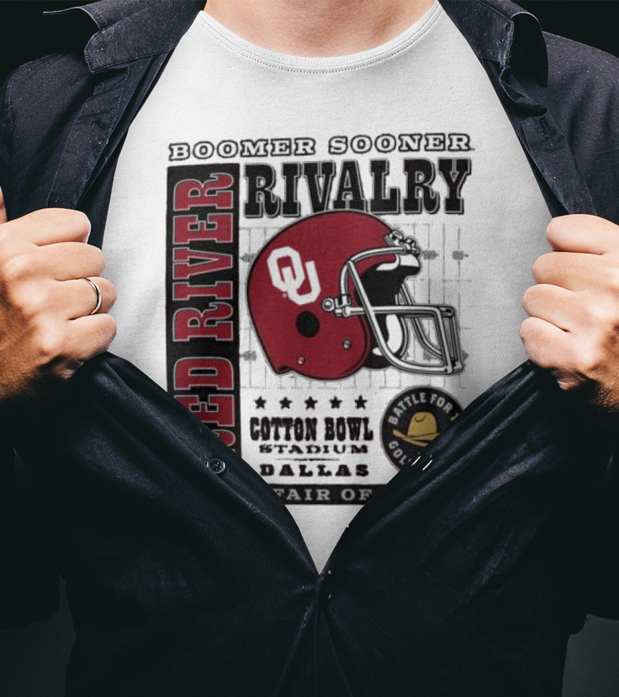 Boomer Sooner Red River Rivalry Cotton Bowl State Fair Of Texas Battle For The Golden Hat T-Shirt
