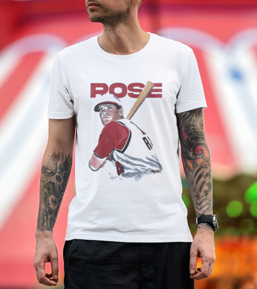 POISE – Pete Rose Baseball Art by Hollis Strunk T-Shirt