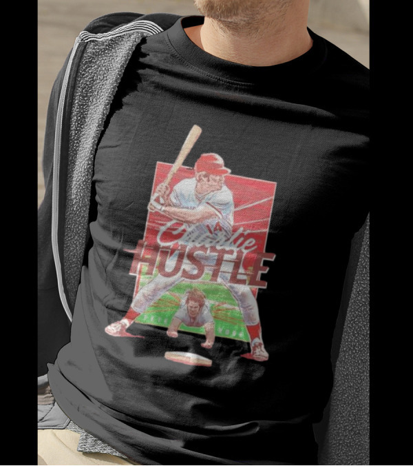 Charlie Hustle Pete Rose Cincinnati Reds Cartoon Player T-Shirt