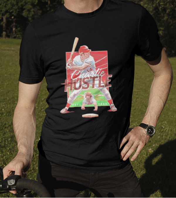 Charlie Hustle Pete Rose Cincinnati Reds Cartoon Player T-Shirt