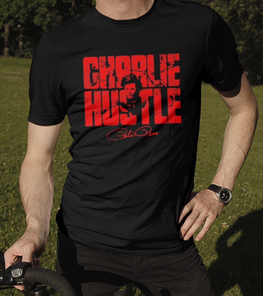 Charlie Hustle Cincinnati Reds Pete Rose Signature T-Shirt