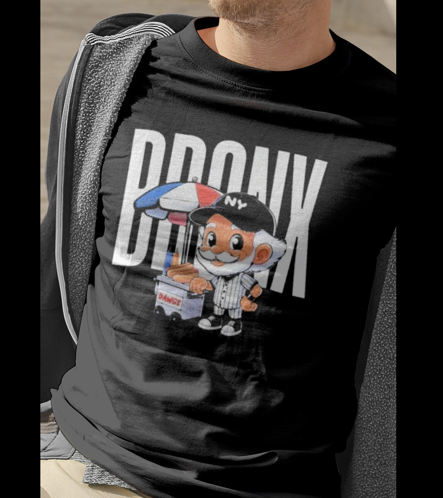 BRONX NY Dawgs Baseball Character Hot Dog Cart T-Shirt