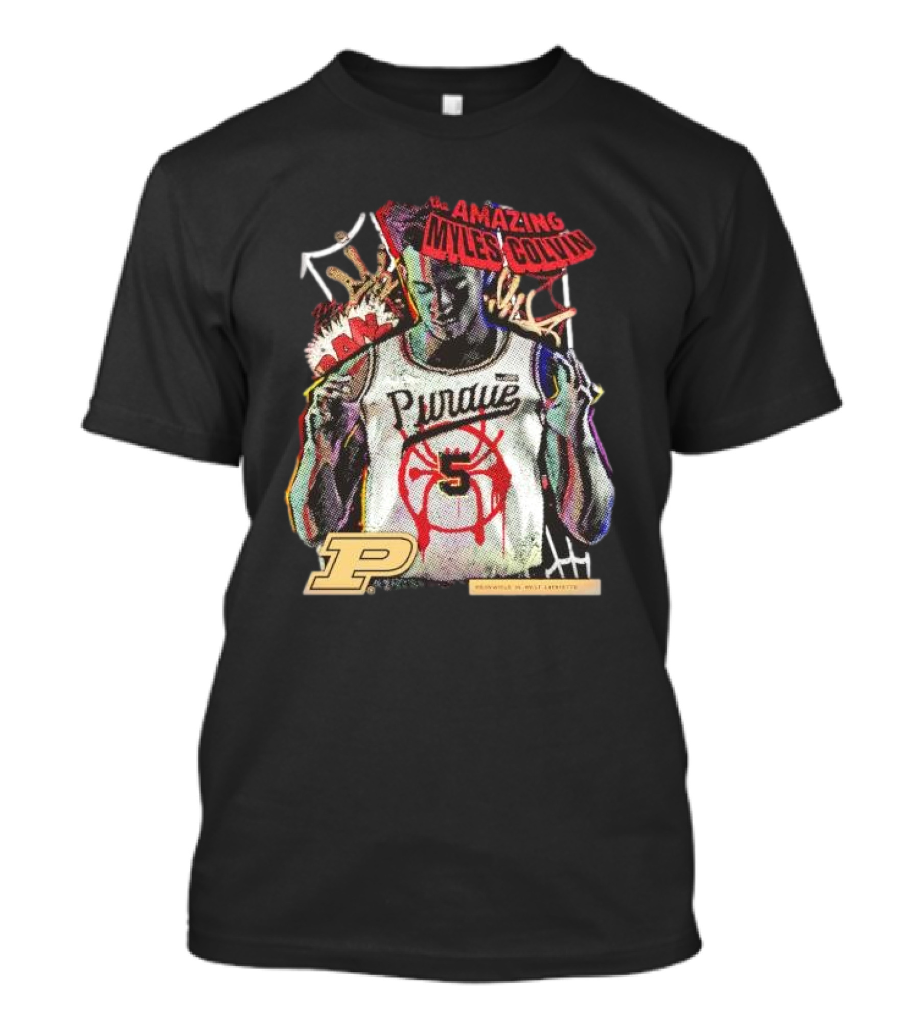 The Amazing Myles Colvin Purdue Boilermakers Spider-Man Mashup T-Shirt