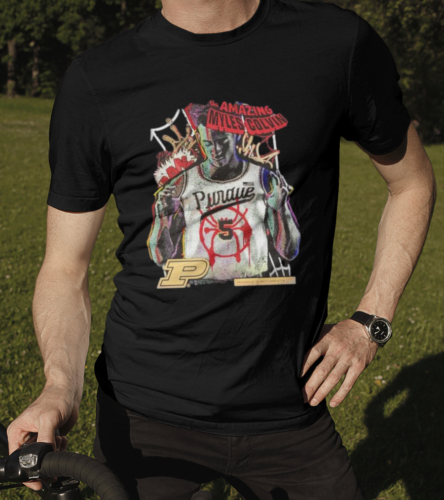 The Amazing Myles Colvin Purdue Boilermakers Spider-Man Mashup T-Shirt