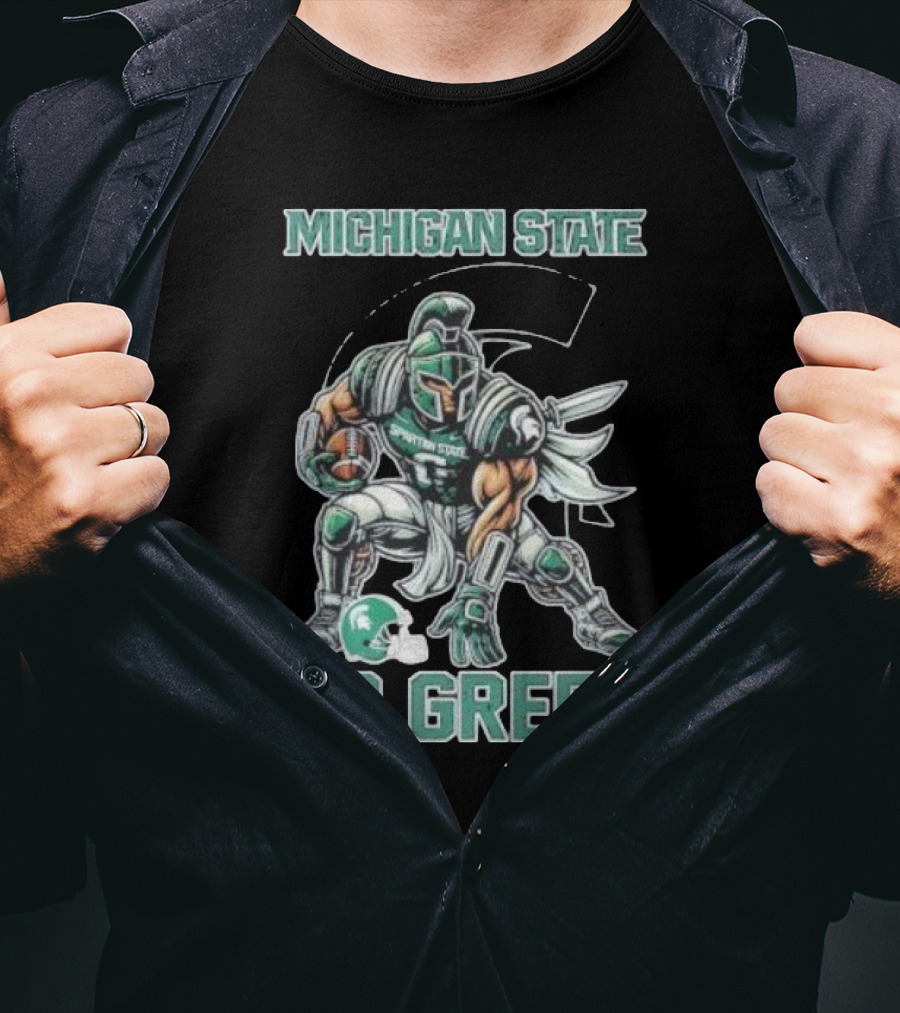 Michigan State Spartans Go Green Football Mascot T-Shirt