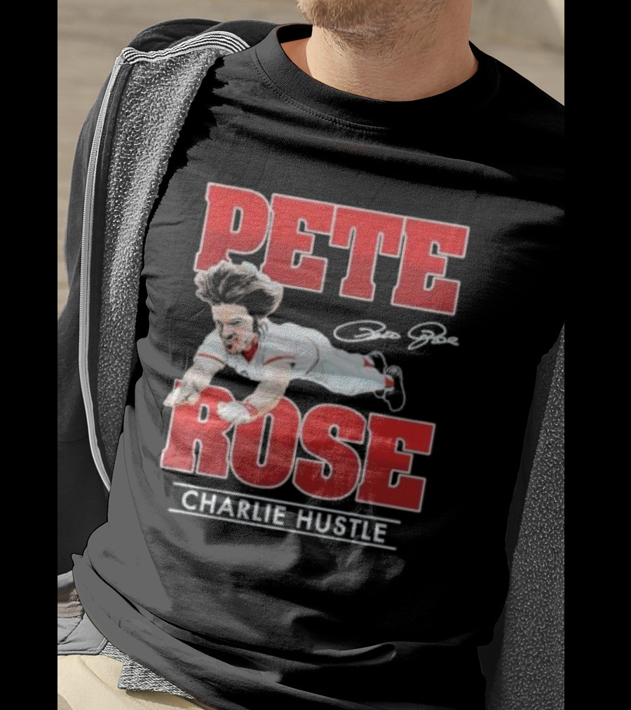 Pete Rose Charlie Hustle Diving Player T-Shirt