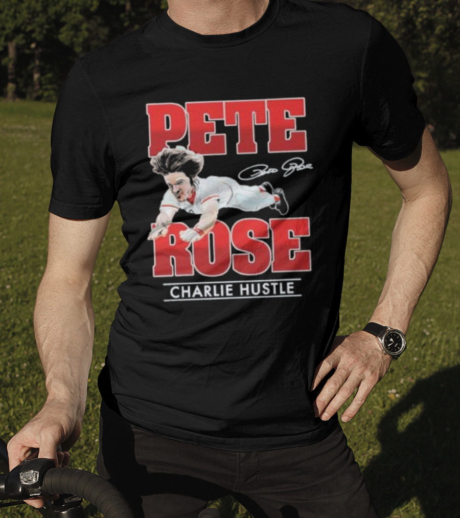 Pete Rose Charlie Hustle Diving Player T-Shirt