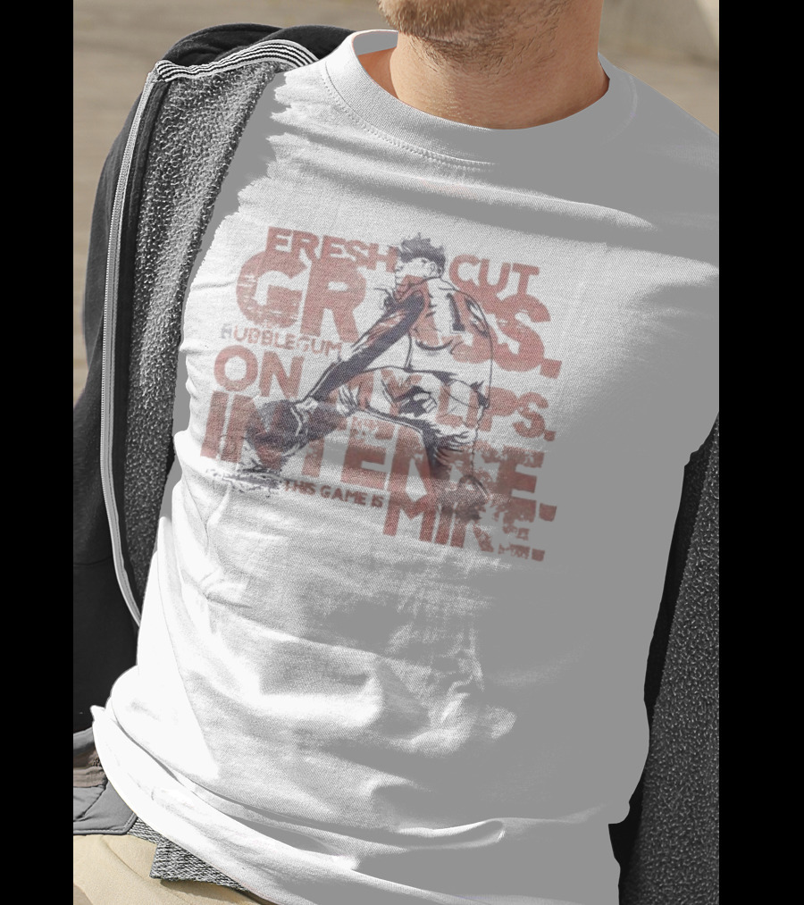 Fresh Cut Grass Bubble Gum On My Lips Intense This Game Is Mine Baseball T-Shirt