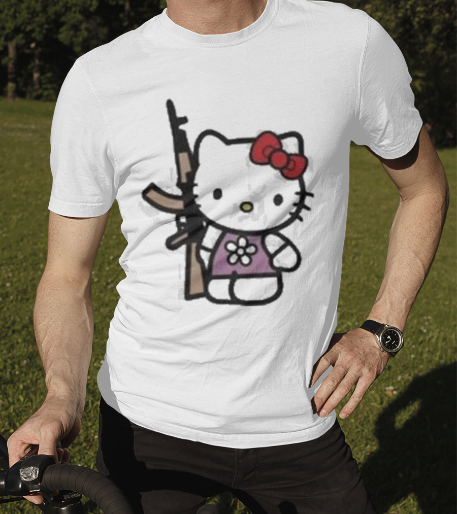 Hello Kitty Holding AK-47 Rifle T-Shirt