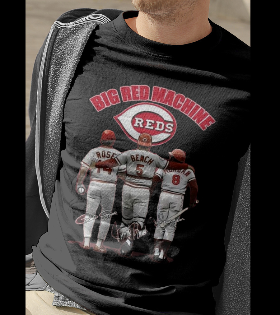 Cincinnati Reds Big Red Machine Pete Rose Johnny Bench Joe Morgan T-Shirt
