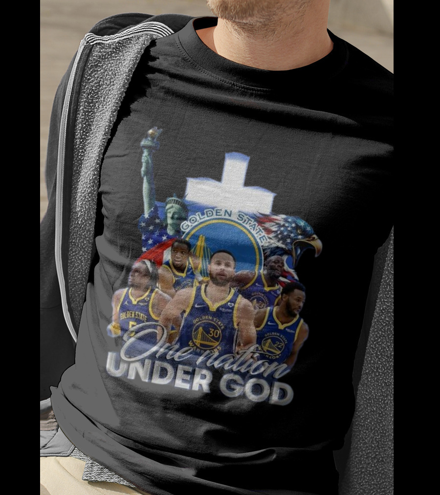 Golden State Warriors One Nation Under God Statue Of Liberty Eagle T-Shirt