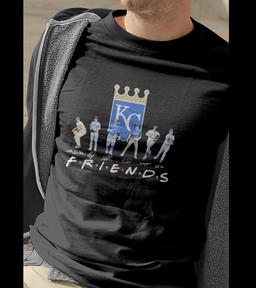 Friends Kansas City Royals Players KC Logo Signatures T-Shirt