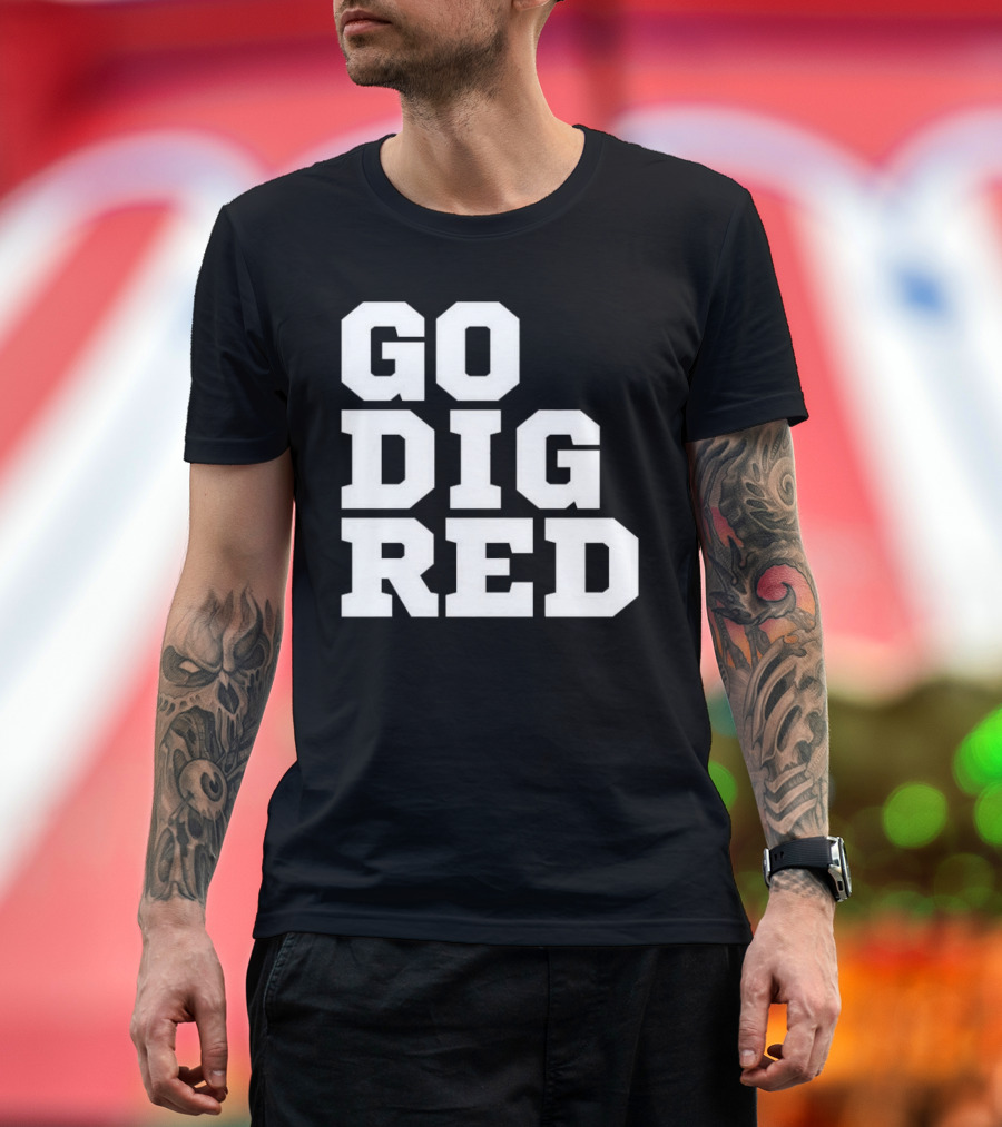Go Dig Red Volleyball Nebraska Huskers Fan Spirit T-Shirt