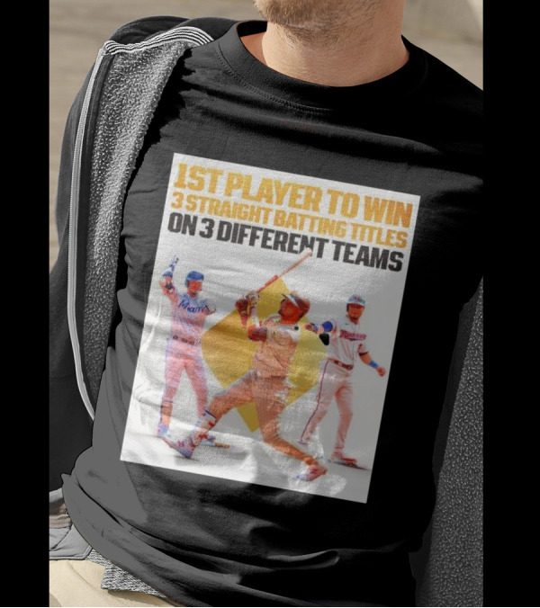 1st Player To Win 3 Straight Batting Titles On 3 Different Teams T-Shirt