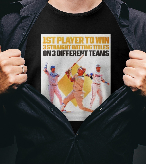 1st Player To Win 3 Straight Batting Titles On 3 Different Teams T-Shirt
