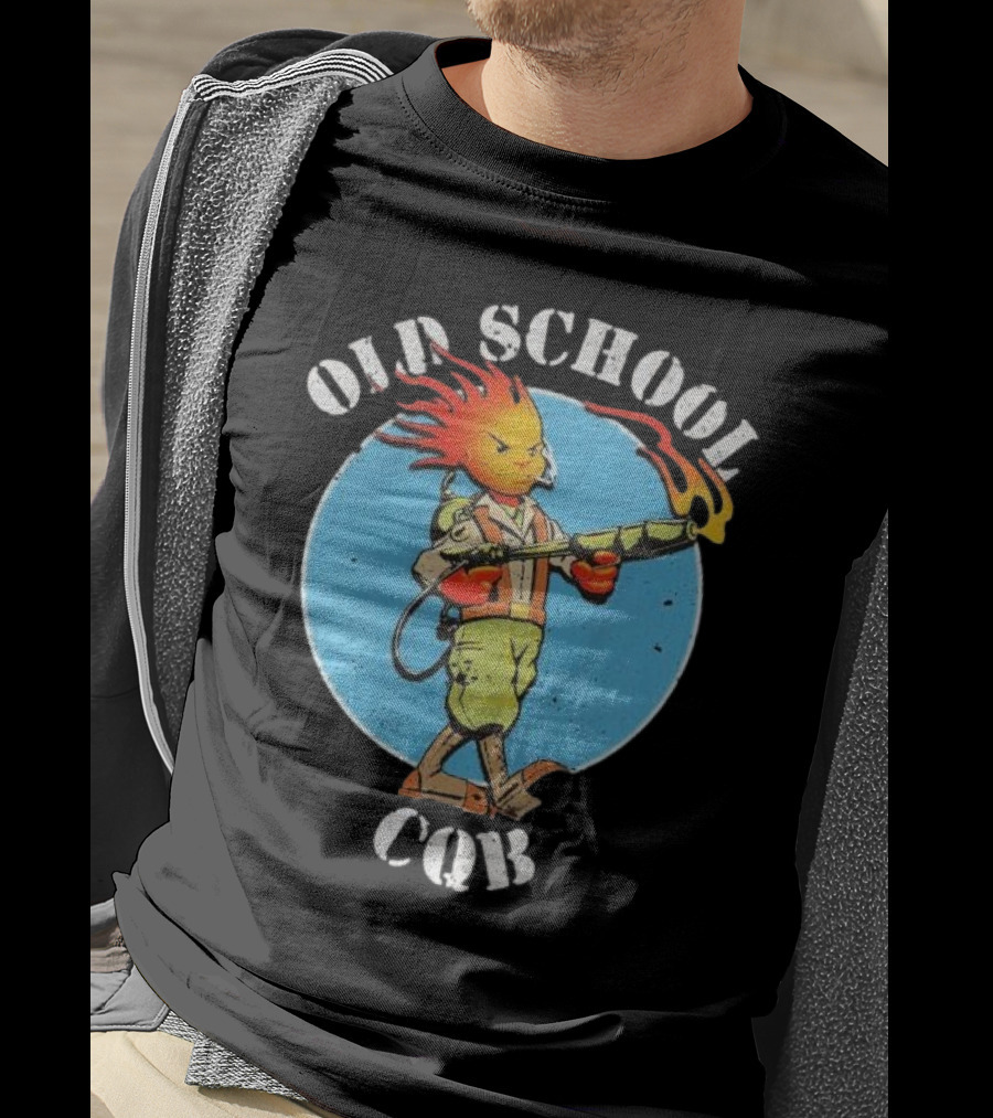 Old School CQB Flamethrower Cartoon Character T-Shirt