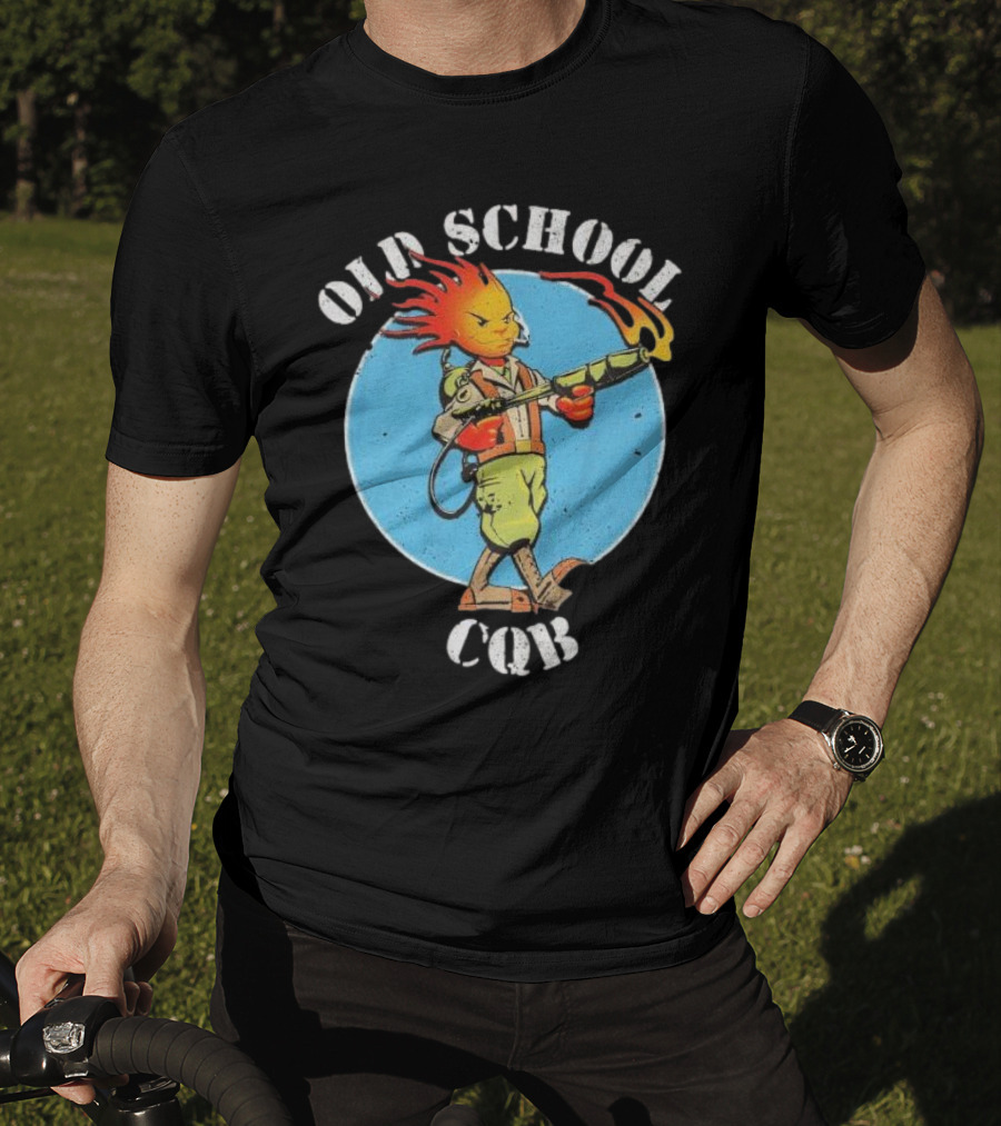 Old School CQB Flamethrower Cartoon Character T-Shirt