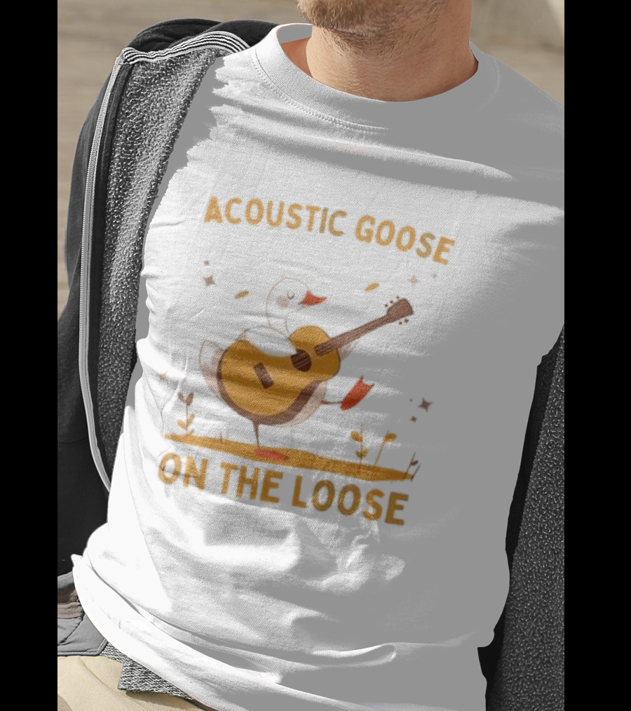 Acoustic Goose On The Loose Silly Meme Goose Playing Guitar T-Shirt