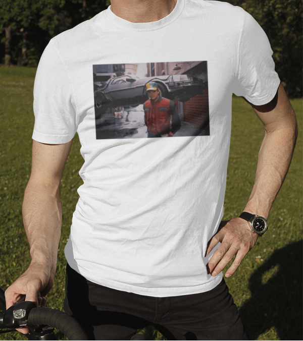 Back To The Future Marty McFly Michael J. Fox DeLorean Iconic Scene T-Shirt