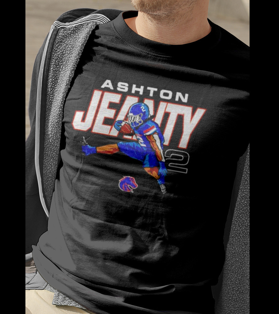 ASHTON JEANTY 2 Boise State Broncos Player Cartoon T-Shirt