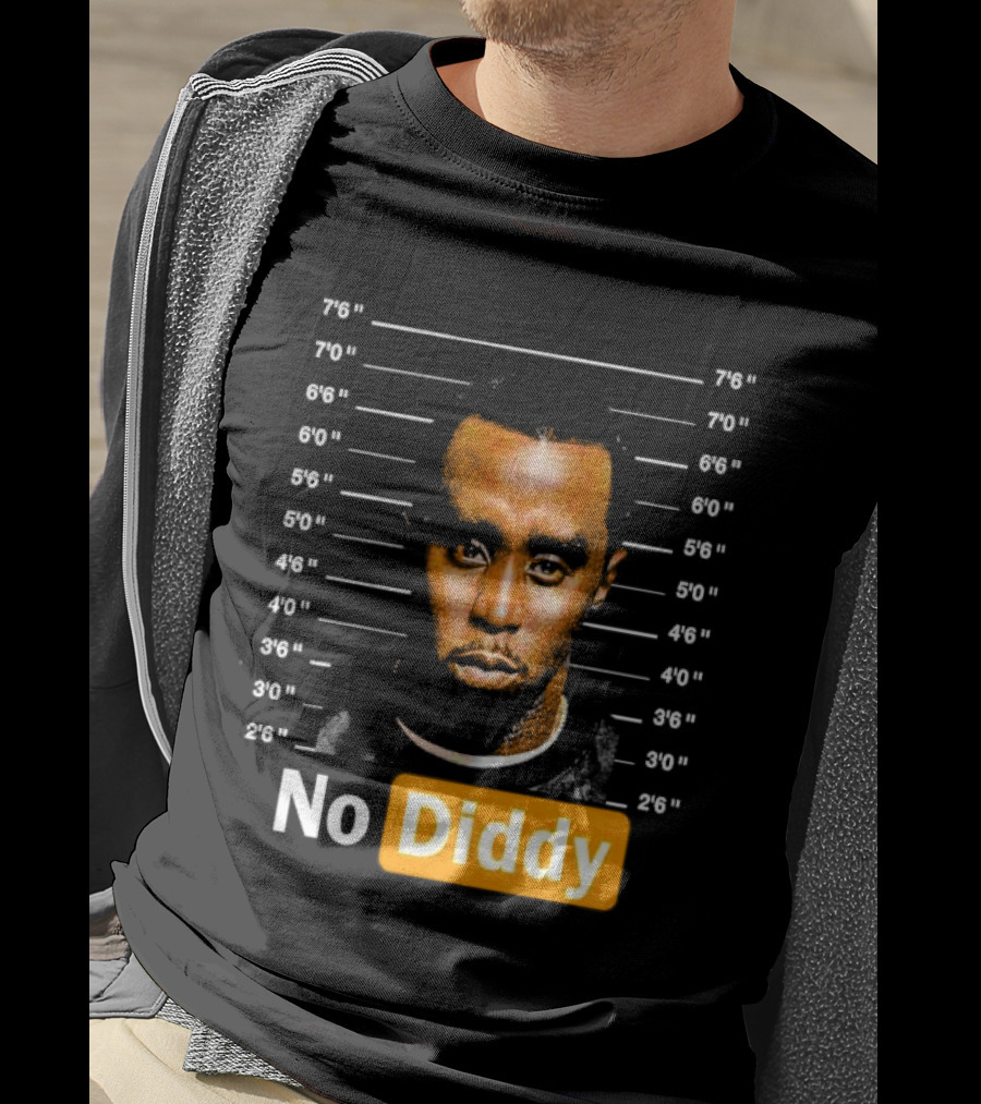 No Diddy Sean P Diddy Combs Mugshot Height Lines T-Shirt