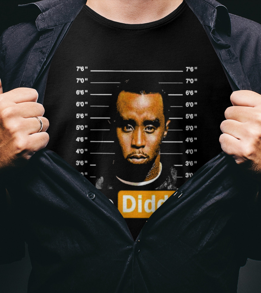 No Diddy Sean P Diddy Combs Mugshot Height Lines T-Shirt