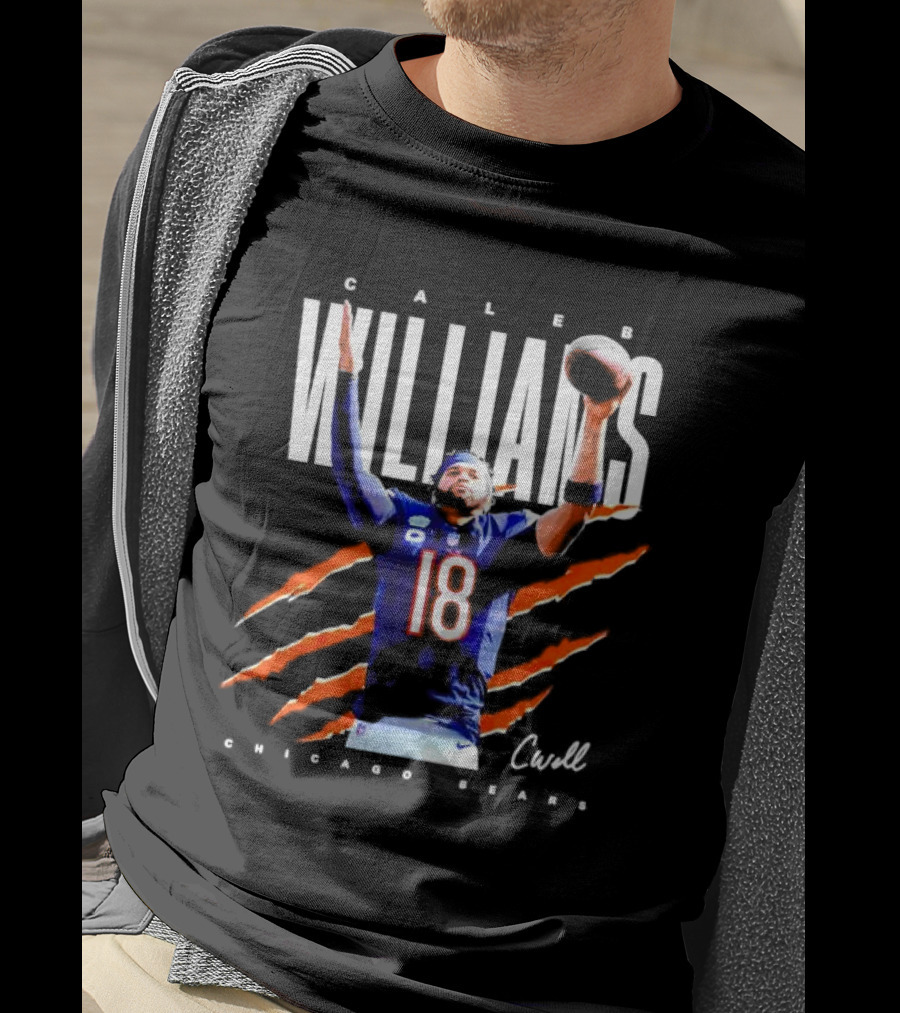 Caleb Williams Chicago Bears Number 18 Football CWell Signature T-Shirt