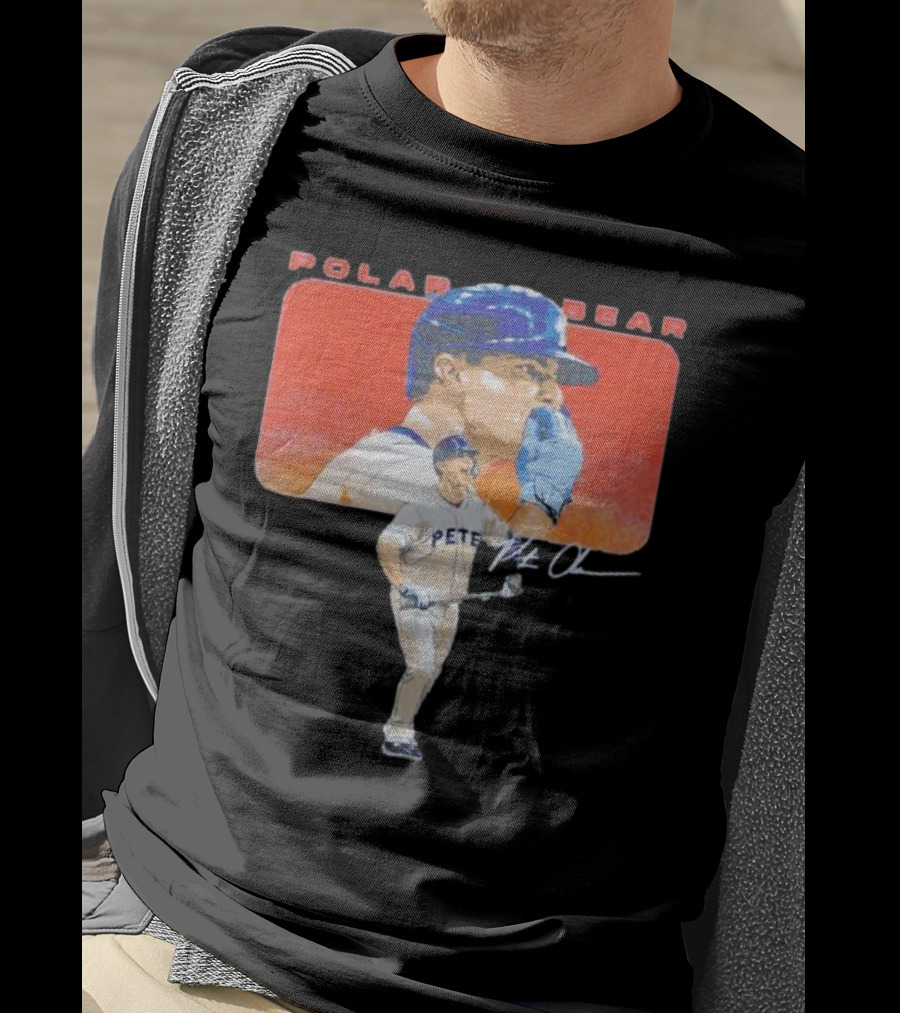 Polar Bear Pete Alonso Chef Kiss New York Mets Signature T-Shirt
