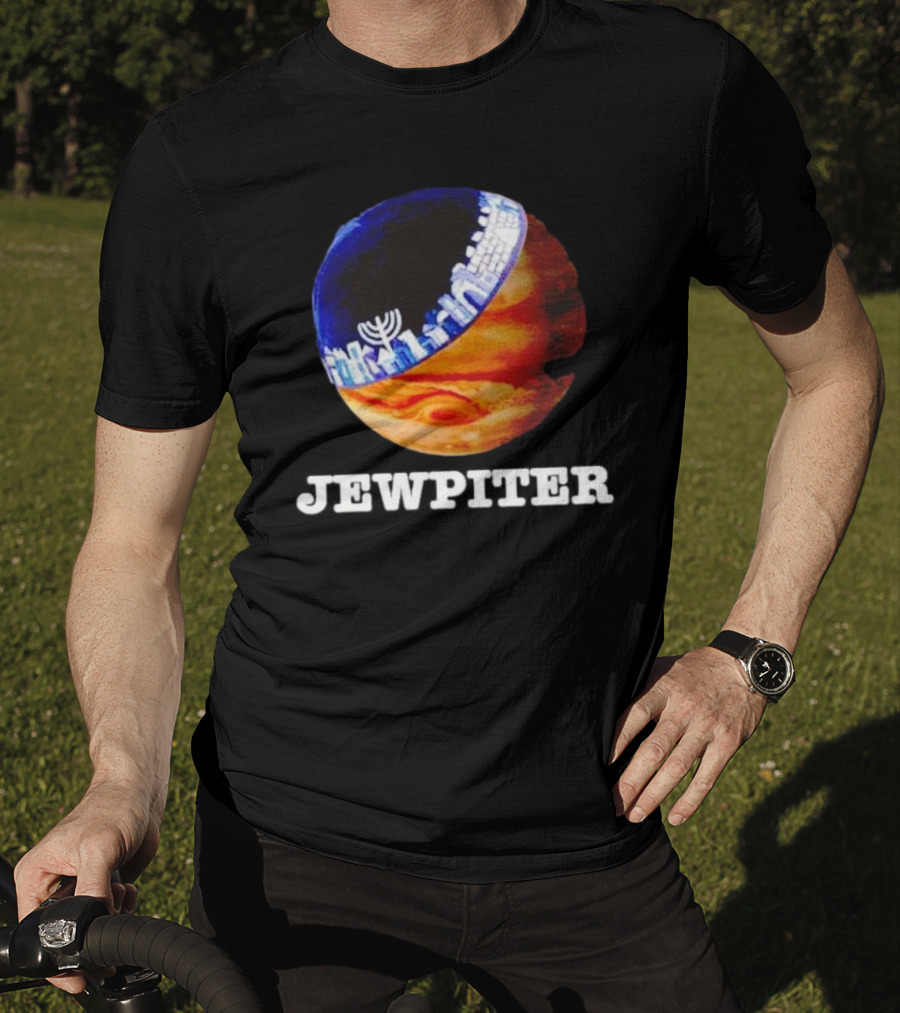 Jewpiter Menorah City Planet Jupiter T-Shirt