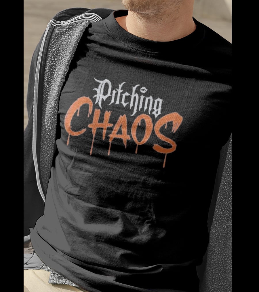 Pitching Chaos Detroit Tigers Baseball T-Shirt