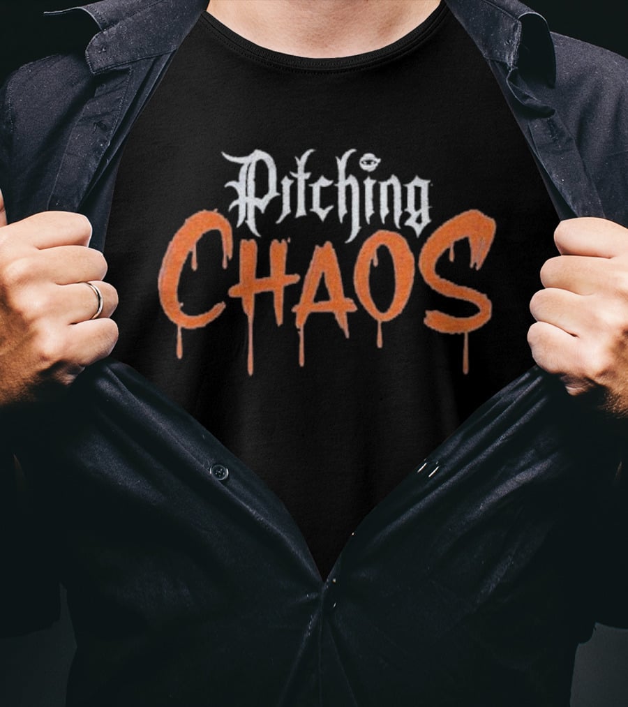 Pitching Chaos Detroit Tigers Baseball T-Shirt