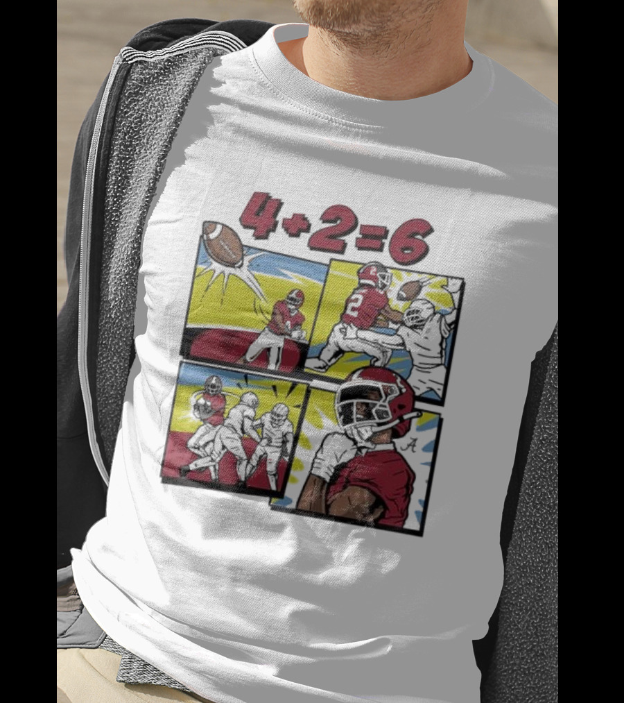 Alabama Crimson Tide Ryan Williams Comic 4 Plus 2 Equals 6 The Catch T-Shirt