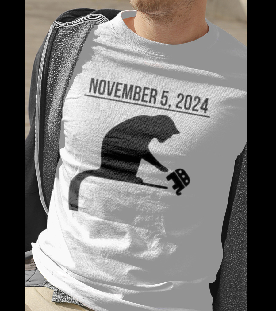 Cat Lady Knocking Republican Elephant November 5 T-Shirt