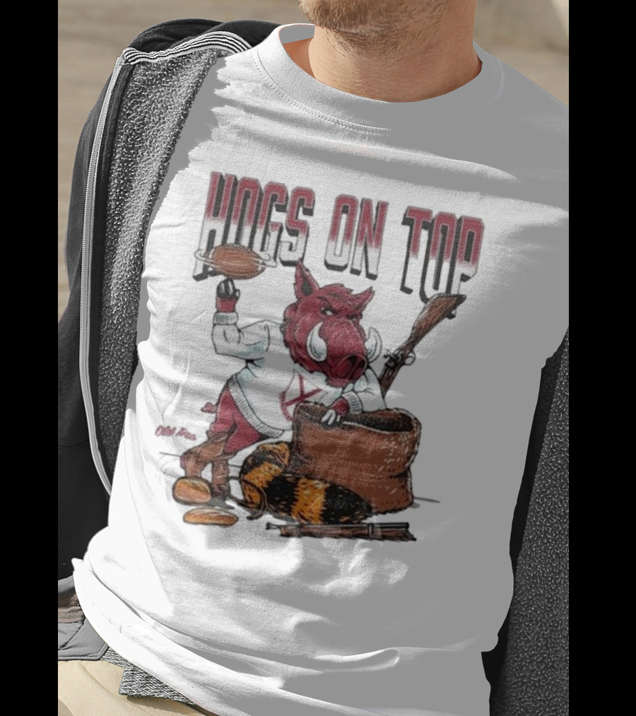 Hogs On Top Old Time Football T-Shirt