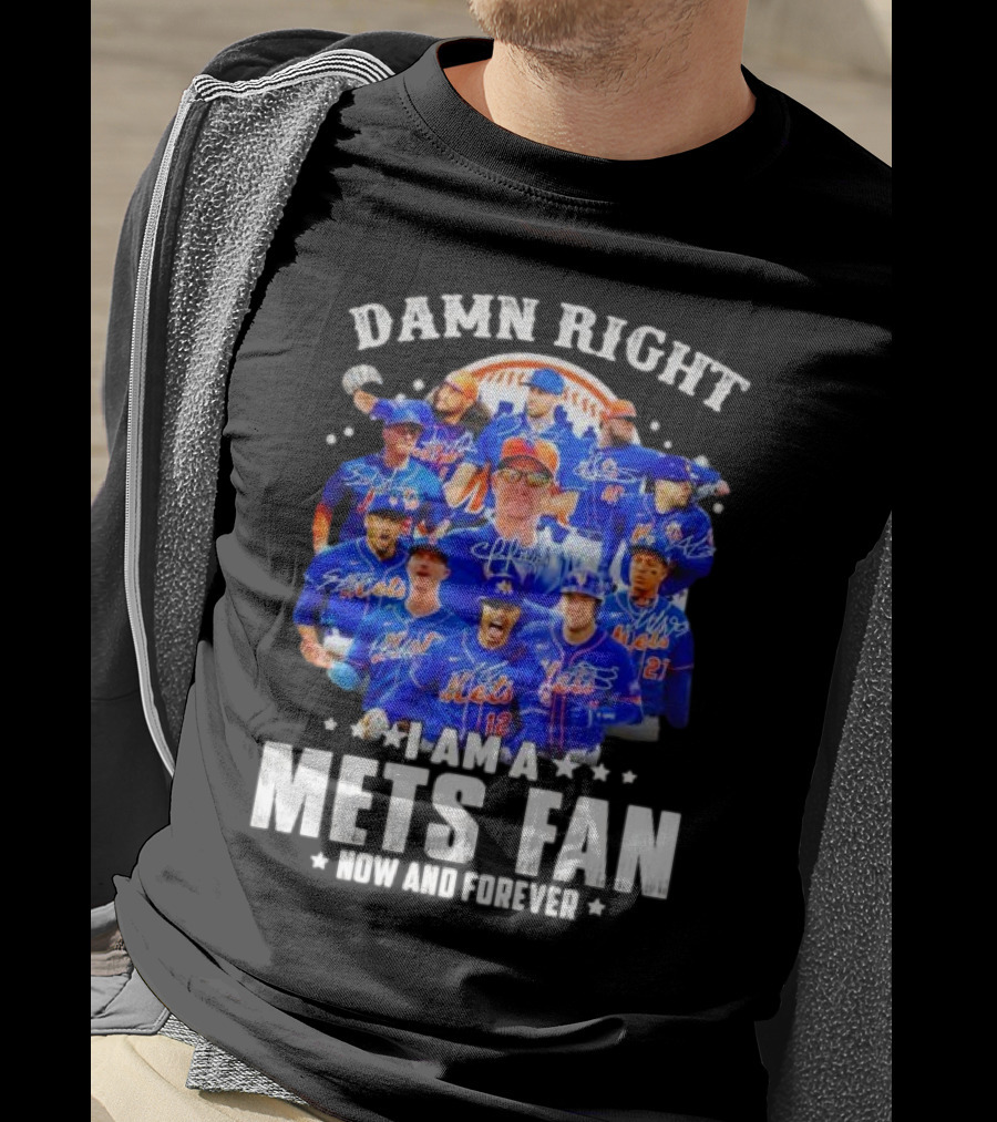 Damn Right I Am A New York Mets Fan Now And Forever Baseball Passion T-Shirt