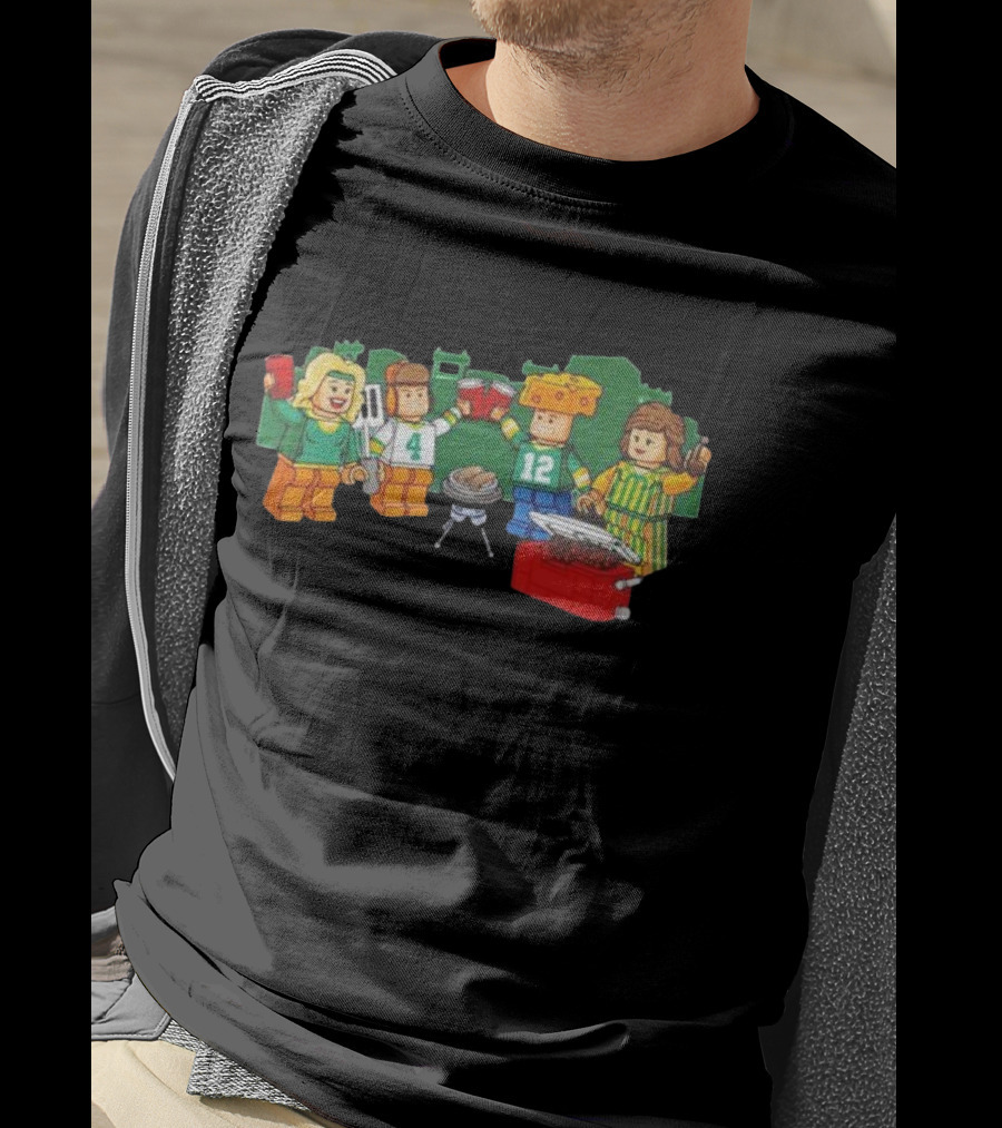 Green Bay Packers Lego Tailgate Party BBQ Fest T-Shirt