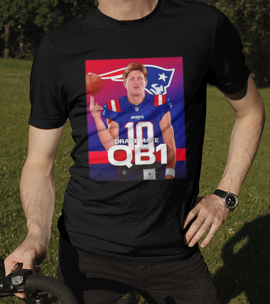 Drake Maye QB1 Era New England Patriots 10 Patriots T-Shirt