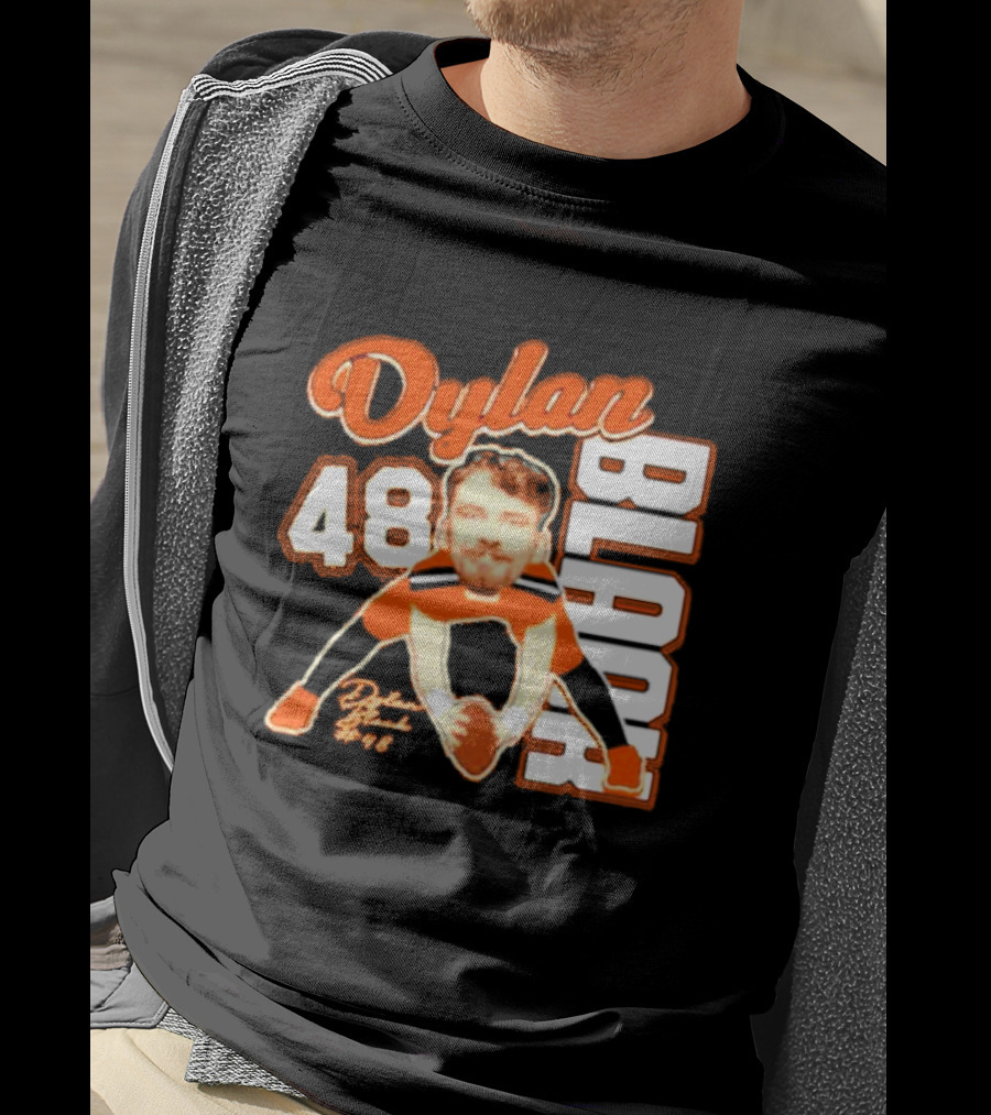 Dylan Black 48 Oregon State Beavers Football Player Face Cartoon T-Shirt