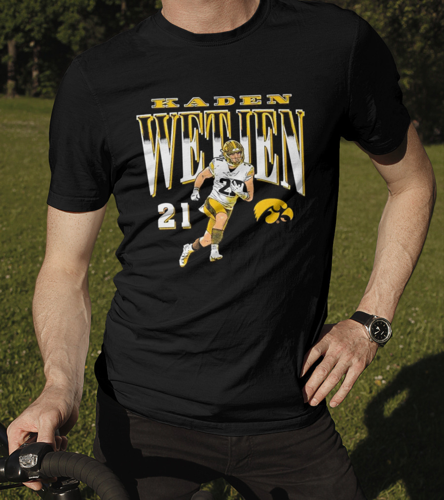 Kaden Wetjen Iowa Hawkeyes 21 Player Cartoon T-Shirt