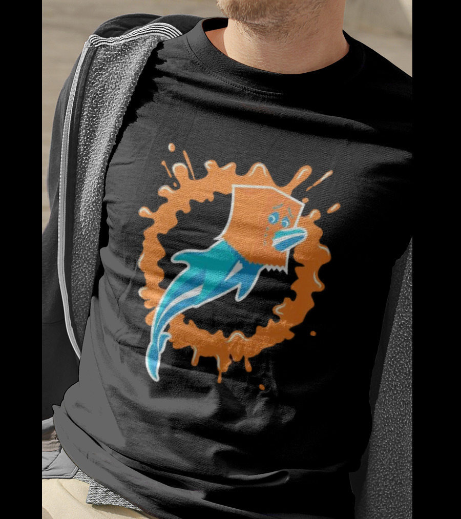Paper Bag Dolphin Miami Dolphins Fan Humor NFL Sports Team T-Shirt