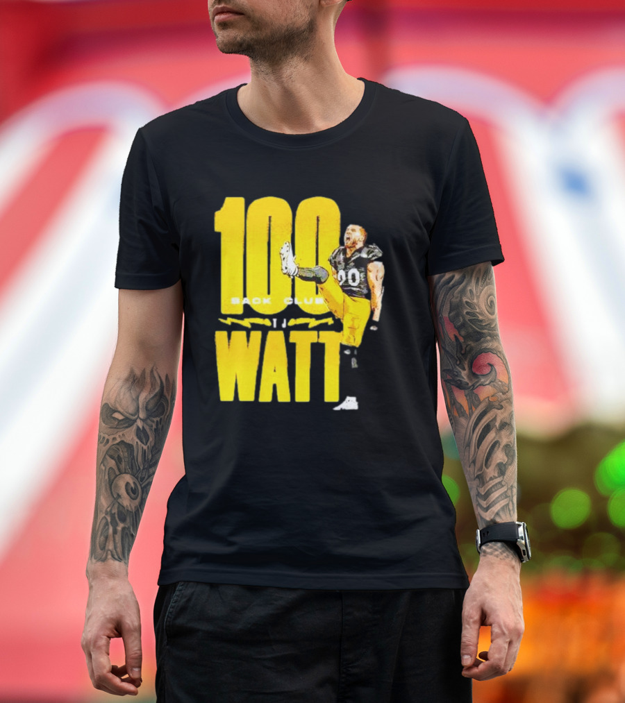 100 Sack Club Pittsburgh Steelers TJ Watt T-Shirt