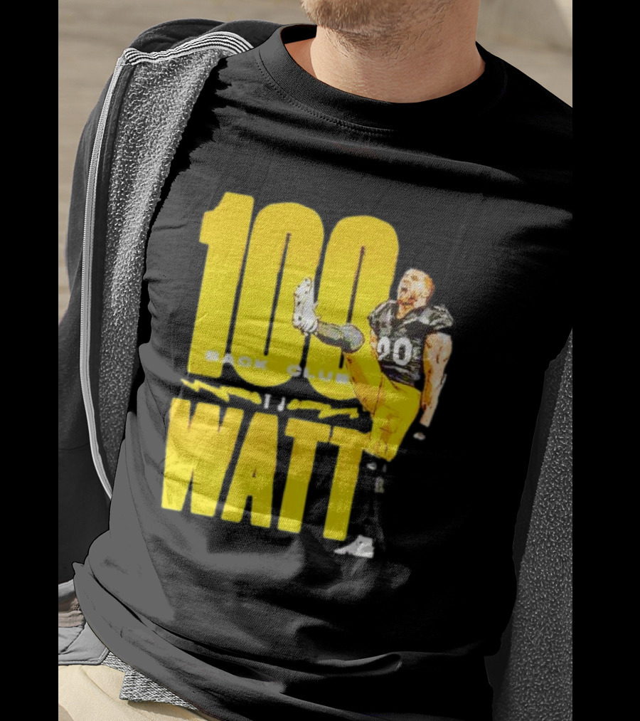 100 Sack Club Pittsburgh Steelers TJ Watt T-Shirt